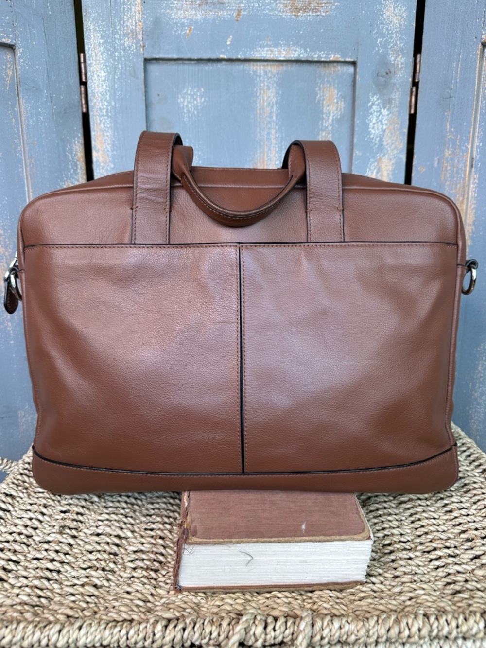 Coach Hamilton Smooth Leather Business Bag Dark Saddle - Picture 5 of 16